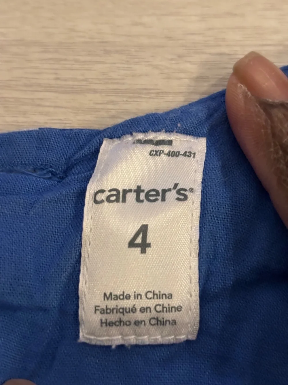 Carter's Blue Sleeveless Cotton Rayon Dress White Birds Novelty Print size 4